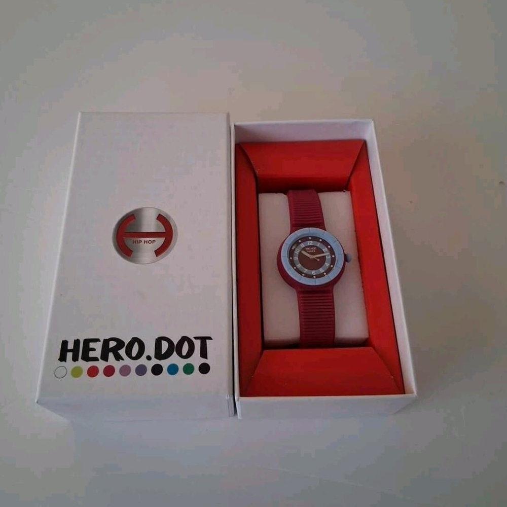 Hip Hop Hero.Dot Red Silicone Watch